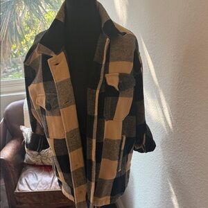 Lucky Brand Black and Tan Checkered Men's Jacket